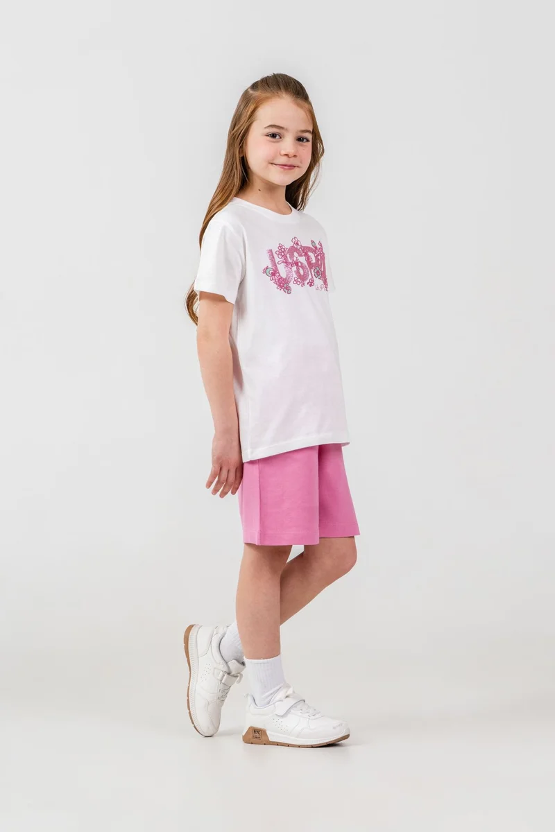 يو اس بولو اسن U.S. Polo Assn. Girls White Shorts Set